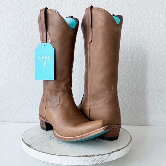 Lane boots Shoes - Lane EMMA JANE Womens Cowboy Boots 8.5 Brown Western Cowgirl Mid Calf Tall Boots